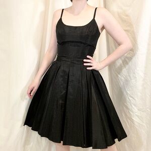 Vintage 1990s does 50s Victoria Costumiere Satin Taffeta LBD Cocktail Dress